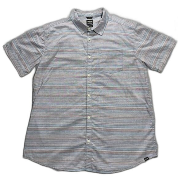 Prana Other - prAna Men's XL Organic Cotton Striped Short Sleeve Button Up Shirt Blue